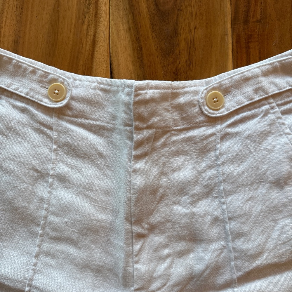 Madewell High Waist White Shorts 100 percent linen - Picture 2 of 7
